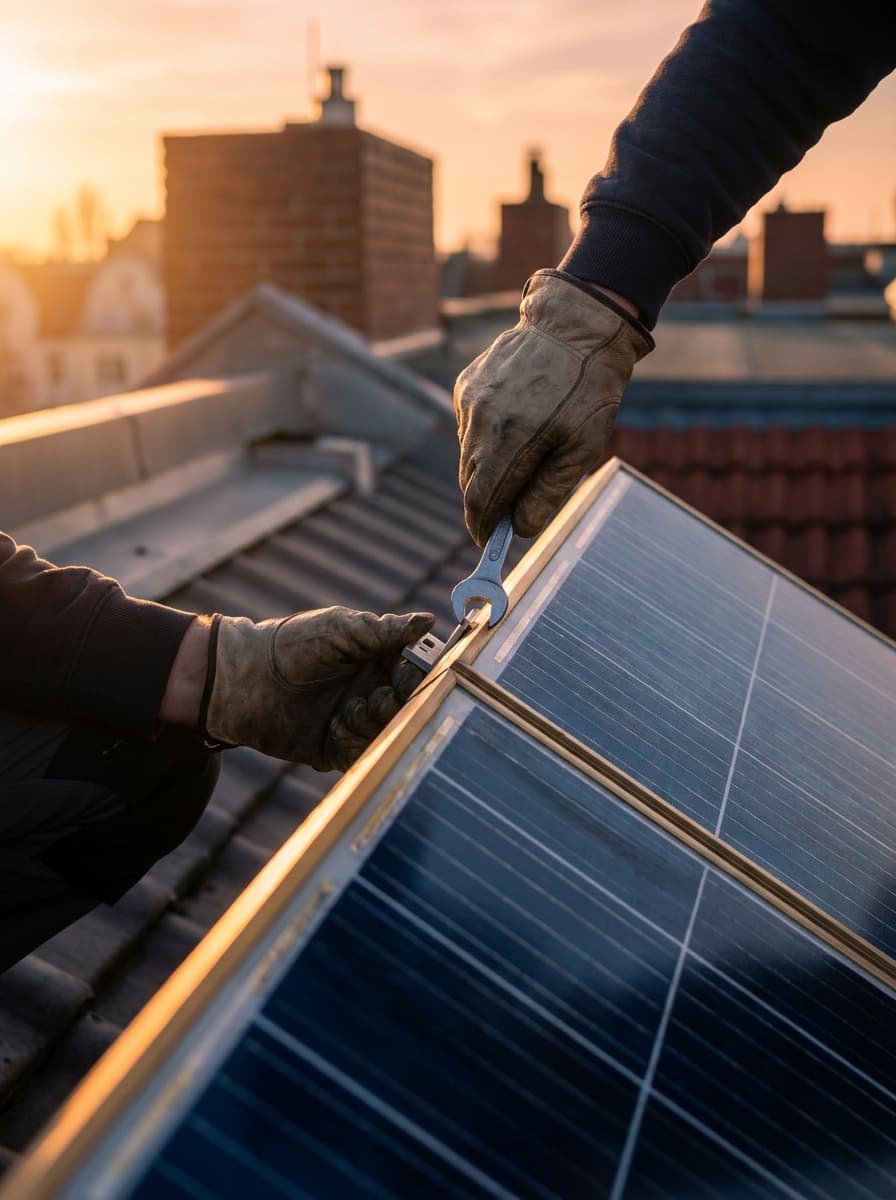 Photovoltaik-Anlage auf einem Berliner Dach — Energieberatung von Eco Expert